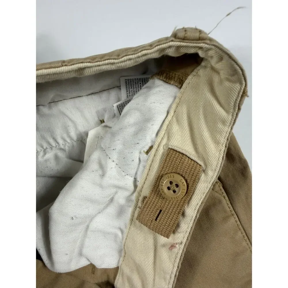 Gap Kids Straight Leg Khaki Chino Pants Tan Stretch Boys Size 18